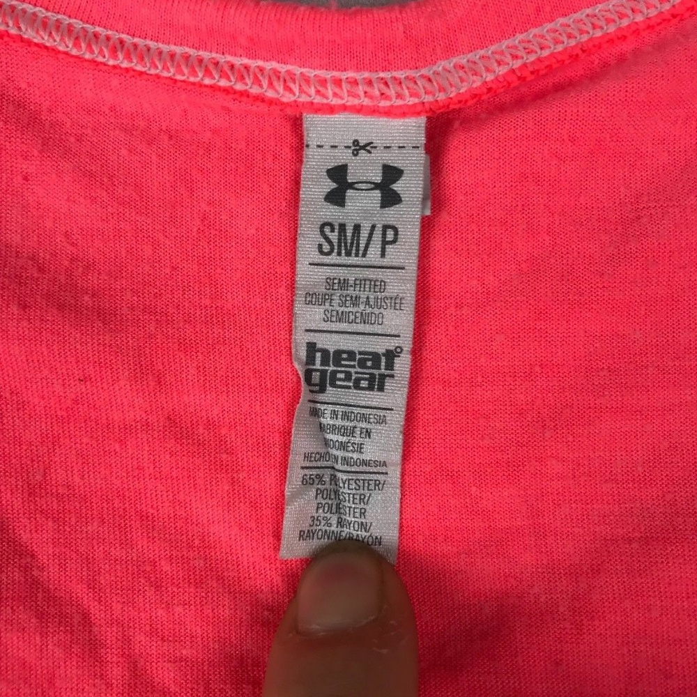 Pink/Coral Under Armour Open Back Racerback Tank - Picture 4 of 8